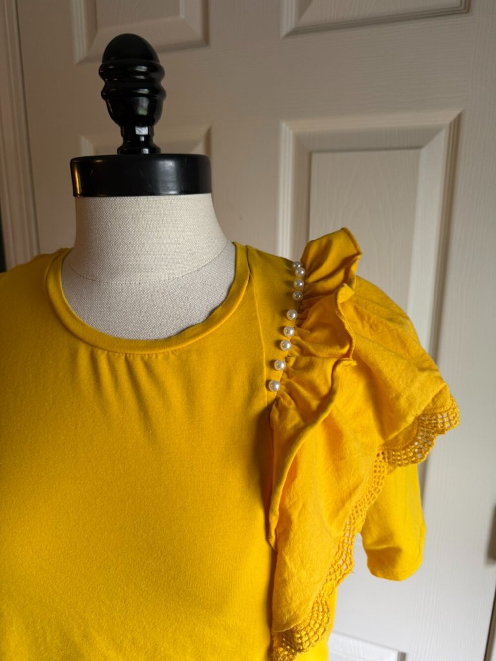 Love & Lace Ruffle Sleeve Shirt - Size Small